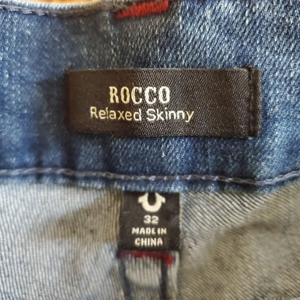 True Religion Men's Rocco Flap‎ Relaxed Skinny Jeans 32 X 32 New